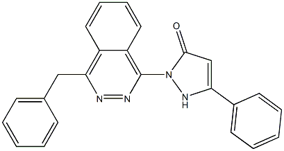 5-Phenyl-2-(4-benzylphthalazin-1-yl)-4-pyrazolin-3-one 结构式