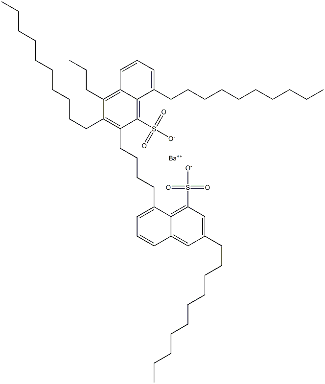 Bis(3,8-didecyl-1-naphthalenesulfonic acid)barium salt 结构式