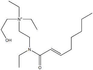 2-[N-Ethyl-N-(2-octenoyl)amino]-N,N-diethyl-N-(2-hydroxyethyl)ethanaminium 结构式