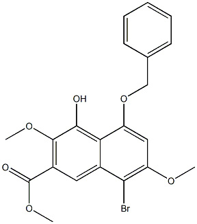 8-Bromo-4-hydroxy-5-(benzyloxy)-3,7-dimethoxynaphthalene-2-carboxylic acid methyl ester 结构式