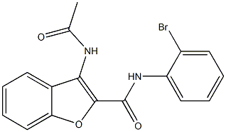 3-Acetylamino-N-(2-bromophenyl)benzofuran-2-carboxamide 结构式