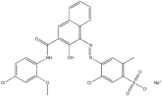 3-Chloro-6-methyl-4-[[3-[[(4-chloro-2-methoxyphenyl)amino]carbonyl]-2-hydroxy-1-naphtyl]azo]benzenesulfonic acid sodium salt 结构式