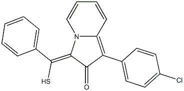1-(4-Chlorophenyl)-3-[mercapto(phenyl)methylene]indolizin-2(3H)-one 结构式