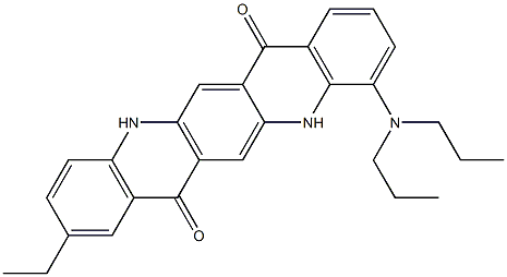 4-(Dipropylamino)-9-ethyl-5,12-dihydroquino[2,3-b]acridine-7,14-dione 结构式
