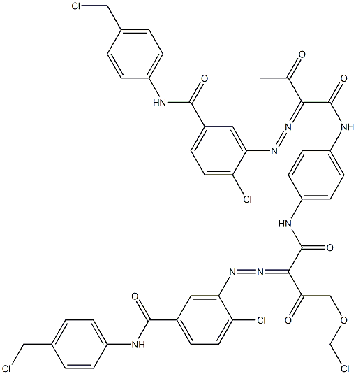 3,3'-[2-(Chloromethoxy)-1,4-phenylenebis[iminocarbonyl(acetylmethylene)azo]]bis[N-[4-(chloromethyl)phenyl]-4-chlorobenzamide] 结构式