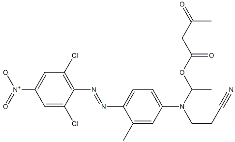 Acetoacetic acid 1-[N-(2-cyanoethyl)-N-[4-(2,6-dichloro-4-nitrophenylazo)-3-methylphenyl]amino]ethyl ester 结构式