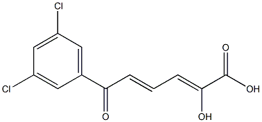 (2Z,4E)-2-Hydroxy-6-(3,5-dichlorophenyl)-6-oxo-2,4-hexadienoic acid 结构式