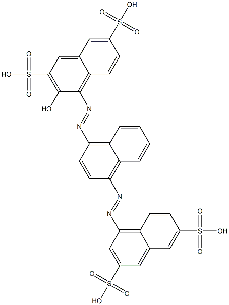 4-[[4-(3,6-Disulfo-1-naphthalenylazo)-1-naphthalenyl]azo]-3-hydroxy-2,7-naphthalenedisulfonic acid 结构式