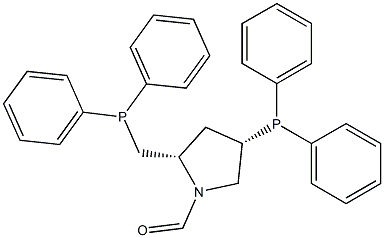 (2S,4S)-4-(Diphenylphosphino)-2-[(diphenylphosphino)methyl]pyrrolidine-1-carbaldehyde 结构式