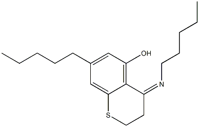 3,4-Dihydro-5-hydroxy-N,7-dipentyl-2H-1-benzothiopyran-4-imine 结构式