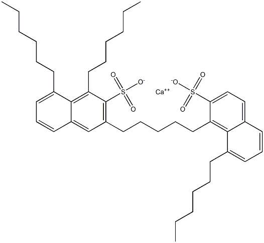 Bis(1,8-dihexyl-2-naphthalenesulfonic acid)calcium salt 结构式