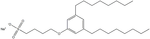 4-(3,5-Dioctylphenoxy)butane-1-sulfonic acid sodium salt 结构式