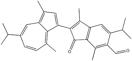 2-(1,4-Dimethyl-7-isopropylazulen-3-yl)-3,7-dimethyl-5-isopropyl-1-oxo-1H-indene-6-carbaldehyde 结构式