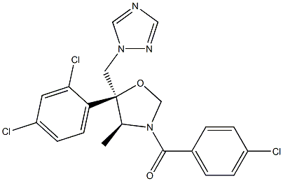 (4S,5S)-5-(2,4-Dichlorophenyl)-4-methyl-3-(4-chlorobenzoyl)-5-[(1H-1,2,4-triazol-1-yl)methyl]oxazolidine 结构式