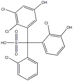 (2-Chlorophenyl)(2-chloro-3-hydroxyphenyl)(2,3-dichloro-5-hydroxyphenyl)methanesulfonic acid 结构式