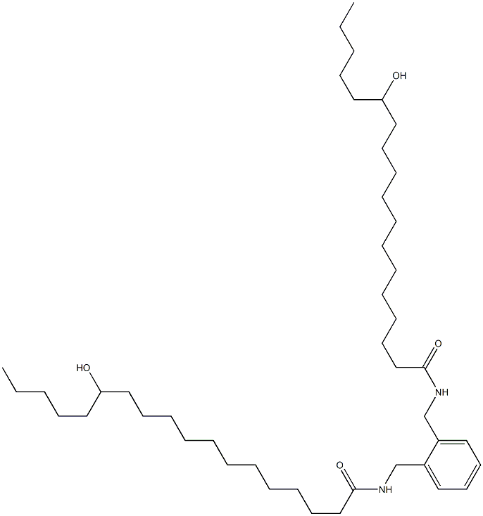 N,N'-(1,2-Phenylenebismethylene)bis(13-hydroxystearamide) 结构式