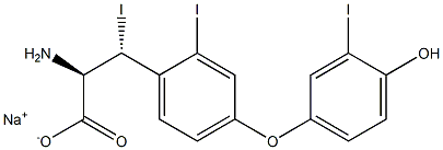 (2R,3R)-2-Amino-3-[4-(4-hydroxy-3-iodophenoxy)-2-iodophenyl]-3-iodopropanoic acid sodium salt 结构式