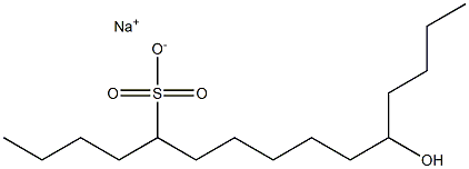 11-Hydroxypentadecane-5-sulfonic acid sodium salt 结构式