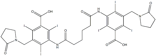 3,3'-(Adipoyldiimino)bis[5-[(2-oxo-1-pyrrolidinyl)methyl]-2,4,6-triiodobenzoic acid] 结构式