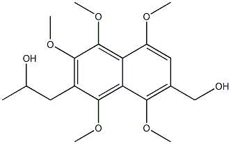 1,3,4,5,8-Pentamethoxy-2-(2-hydroxypropyl)-7-(hydroxymethyl)naphthalene 结构式