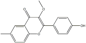 2-(4-Hydroxyphenyl)-6-methyl-3-methoxy-4H-1-benzopyran-4-one 结构式