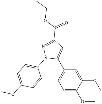 1-(4-Methoxyphenyl)-5-(3-methoxy-4-methoxyphenyl)-1H-pyrazole-3-carboxylic acid ethyl ester 结构式