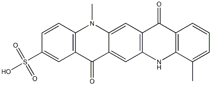 5,7,12,14-Tetrahydro-5,11-dimethyl-7,14-dioxoquino[2,3-b]acridine-2-sulfonic acid 结构式