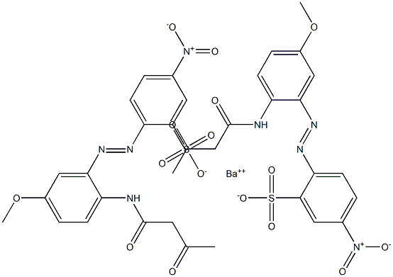 Bis[2-[2-(1,3-dioxobutylamino)-5-methoxyphenylazo]-5-nitrobenzenesulfonic acid]barium salt 结构式