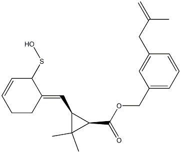 (1R,3S)-2,2-Dimethyl-3-[[(3E)-2,3,4,5-tetrahydro-2-oxothiophen]-3-ylidenemethyl]cyclopropane-1-carboxylic acid-3-(2-methyl-2-propenyl)benzyl ester 结构式