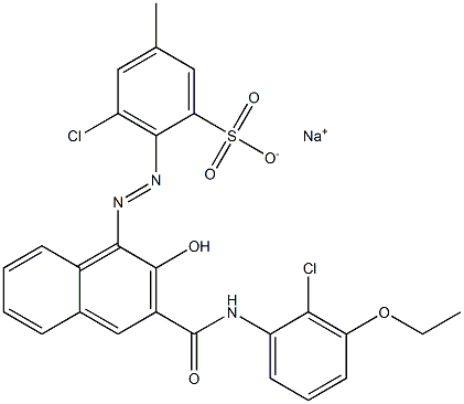 3-Chloro-5-methyl-2-[[3-[[(2-chloro-3-ethoxyphenyl)amino]carbonyl]-2-hydroxy-1-naphtyl]azo]benzenesulfonic acid sodium salt 结构式