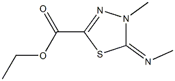 4-Methyl-4,5-dihydro-5-(methylimino)-1,3,4-thiadiazole-2-carboxylic acid ethyl ester 结构式