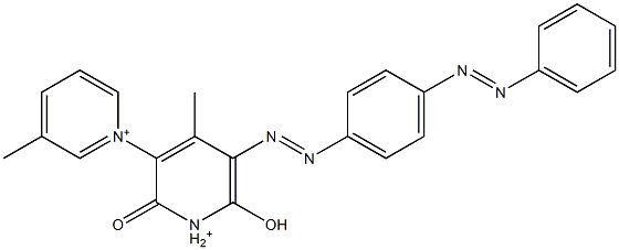 1',2'-Dihydro-6'-hydroxy-3,4'-dimethyl-2'-oxo-5'-[[4-(phenylazo)phenyl]azo]-1,3'-bipyridin-1-ium 结构式