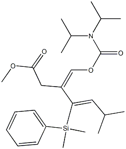 (3Z,4Z)-3-[[(Diisopropylamino)carbonyloxy]methylene]-4-(dimethylphenylsilyl)-6-methyl-4-heptenoic acid methyl ester 结构式