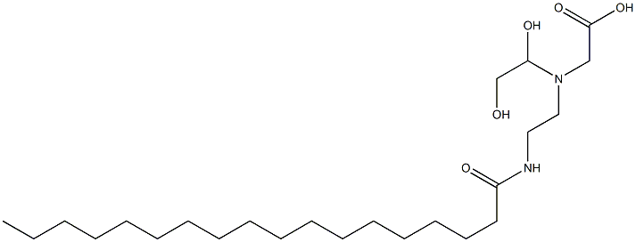 N-(1,2-Dihydroxyethyl)-N-[2-(octadecanoylamino)ethyl]aminoacetic acid 结构式