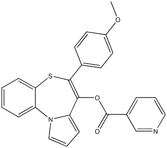 Pyridine-3-carboxylic acid [6-(4-methoxyphenyl)pyrrolo[2,1-d][1,5]benzothiazepin-7-yl] ester 结构式