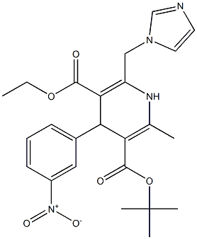 6-(1H-Imidazol-1-ylmethyl)-4-(3-nitrophenyl)-2-methyl-1,4-dihydropyridine-3,5-dicarboxylic acid 3-tert-butyl 5-ethyl ester 结构式