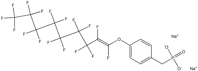 4-[(Heptadecafluoro-1-nonenyl)oxy]benzylphosphonic acid sodium salt 结构式