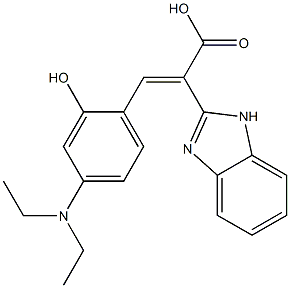 2-(1H-Benzimidazol-2-yl)-3-[2-hydroxy-4-(diethylamino)phenyl]acrylic acid 结构式