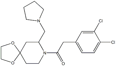 8-[(3,4-Dichlorophenyl)acetyl]-7-(1-pyrrolidinylmethyl)-1,4-dioxa-8-azaspiro[4.5]decane 结构式