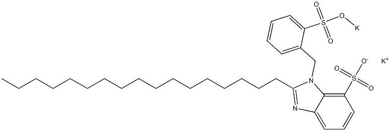 1-[2-(Potassiooxysulfonyl)benzyl]-2-heptadecyl-1H-benzimidazole-7-sulfonic acid potassium salt 结构式