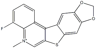 4-Fluoro-9,10-methylenedioxy-5-methyl[1]benzothieno[2,3-c]quinolin-5-ium 结构式