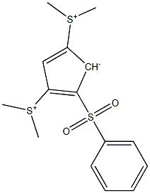 4-Phenylsulfonyl-1,3-bis(dimethylsulfonio) cyclopentadienide 结构式