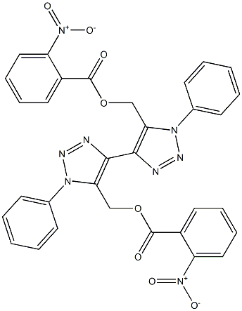 1,1'-Diphenyl-5,5'-bis[(2-nitrobenzoyloxy)methyl]-4,4'-bi(1H-1,2,3-triazole) 结构式