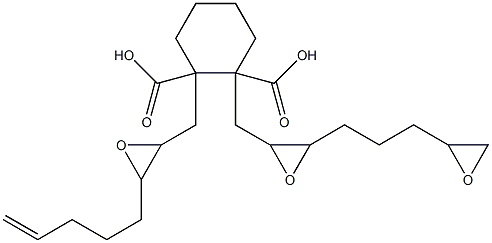 Cyclohexane-1,2-dicarboxylic acid 1-(2,3:7,8-diepoxyoctan-1-yl)2-(2,3-epoxy-7-octen-1-yl) ester 结构式
