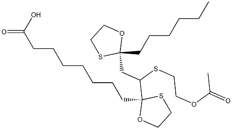 8-[(2R)-2-[1-[(2-Acetyloxyethyl)thio]-2-[(2S)-2-hexyl-1,3-oxathiolan-2-yl]ethyl]-1,3-oxathiolan-2-yl]octanoic acid 结构式