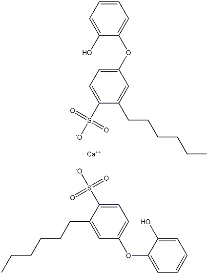 Bis(2'-hydroxy-3-hexyl[oxybisbenzene]-4-sulfonic acid)calcium salt 结构式