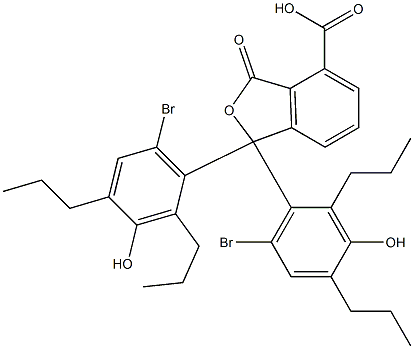1,1-Bis(6-bromo-3-hydroxy-2,4-dipropylphenyl)-1,3-dihydro-3-oxoisobenzofuran-4-carboxylic acid 结构式