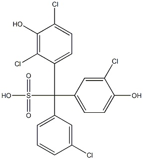 (3-Chlorophenyl)(3-chloro-4-hydroxyphenyl)(2,4-dichloro-3-hydroxyphenyl)methanesulfonic acid 结构式