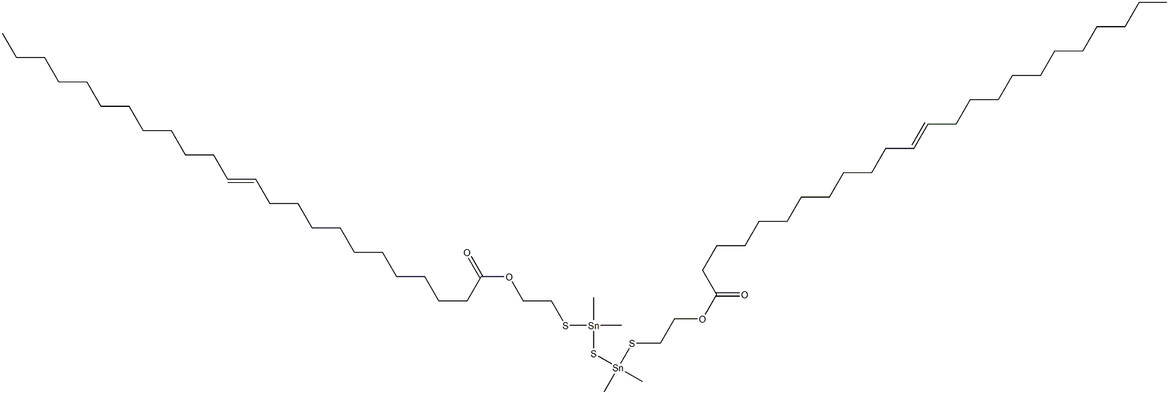 Bis[dimethyl[[2-(11-tricosenylcarbonyloxy)ethyl]thio]stannyl] sulfide 结构式