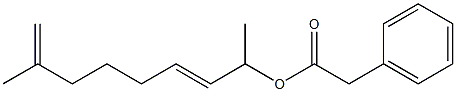 Phenylacetic acid 1,7-dimethyl-2,7-octadienyl ester 结构式